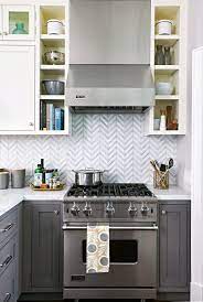 tile backsplash behind the stove