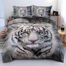Bedding Sets Tiger Duvet Cover 3d White