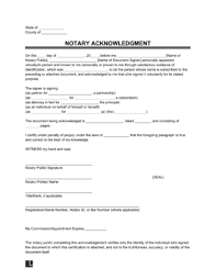 free notary acknowledgment form pdf