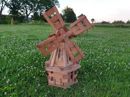wooden windmill garden decor uk