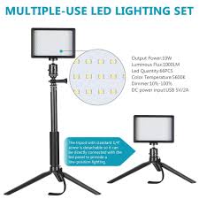 Neewer 2 Packs Dimmable 5600k Usb Led Video Light With Adjustable Tripod Stand Color Filters For Tabletop Low Angle Shooting Neewer Com
