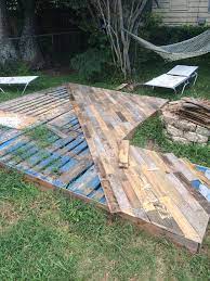 Patio Deck Out Of 25 Wooden Pallets