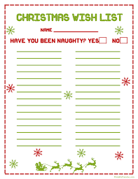Printable Christmas Wish List Inside Wishlist For Christmas