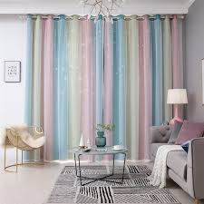double layer curtains rainbow