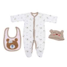 Details About Cartoon Newborn Rompers Bib Hat Clothes For 22 23 Inch Reborn Baby Boy Doll