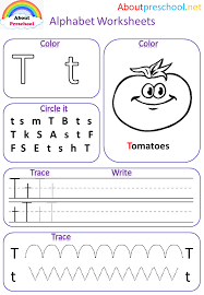 alphabet worksheets t about pre