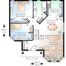 All ranch house plans share one thing in design of the flow of circulation in ranch house plans is a paramount concern since rooms can become difficult to furnish if the circulation is poor. European House Plan 2 Bedrooms 1 Bath 1001 Sq Ft Plan 5 602