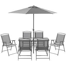 Outsunny Grey Outdoor Dining Set With