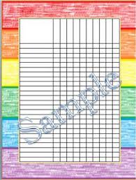 Rainbow Crayon Incentive Chart Grade Chart