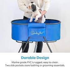 Whenever you stand or sit/squat next to a dog's head, you are putting yourself in a vulnerable situation, because the dog can. Standing Boat Elevated Folding Pet Bath Tub And Wash Station For Bathing Shower And Grooming Foldable