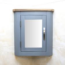 Mirrored Bathroom Corner Cabinet Grey