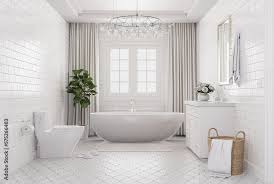 Modern Luxurious Bathroom With White