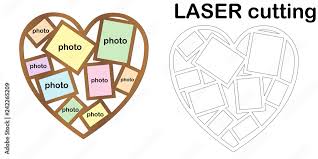 shaped frame for photos for laser
