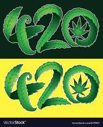 leaf symbol and 420 hemp text