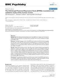 Items of the scale correspond to various clinical depression symptoms, such as guilt feeling, sleep disturbance, low energy, anhedonia. Pdf The Edinburgh Postnatal Depression Scale Epds Translation And Validation Study Of The Iranian Version