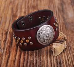 leather wrap wristband bracelet cuff ebay