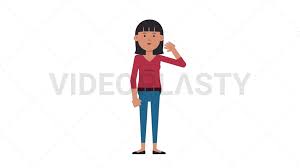 Asian Casual Woman Waving [Animated Stock GIFs] | VideoPlasty