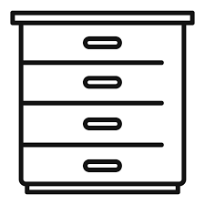 Modern Drawer Icon Outline Vector