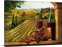 Vineyard Window Wall Art Canvas Prints