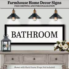 Bathroom Sign Plaque Farmhouse Home