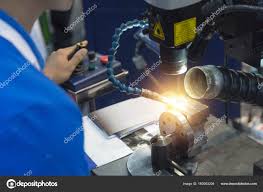 laser welding machine stock photo