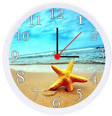 Starfish Ocean Scene Wall Clock