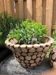 Handcrafted Wooden Garden Vase Planter