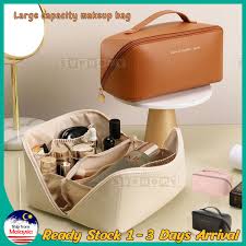 high end leather makeup bag cosmetic