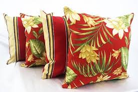 red outdoor pillow set bench cushions