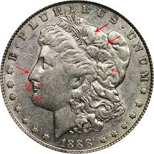 1888 O Morgan Silver Dollar Doubled Die Obverse Hot Lips