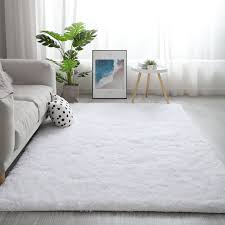 160x230cm white fluffy rugs elegant