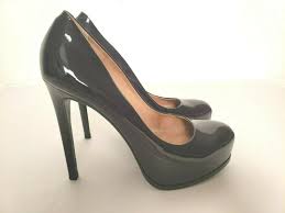 Pour La Victoire 9 5 Solid Black Patent Leather Irina Platform Pumps High Heel