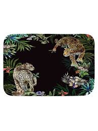 leopard tropical print rug