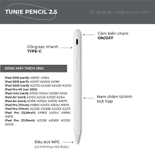 Bút cảm ứng Tunie Pencil chuyên dùng cho iPad 2018 trở lên, có thể tỳ tay - Bút  cảm ứng