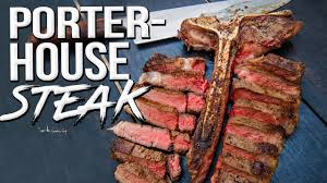 perfectly cooked porterhouse steak