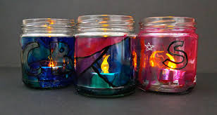 Stained Glass Night Light Jars Nanny