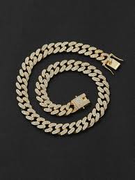 rhinestone inlay chain necklace