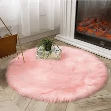 round pink fluffy carpet best