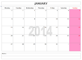 2014 Calendar Template Microsoft Word