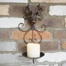 Wall Mounted Stag Candle Holder Black