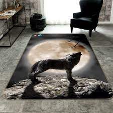 3d wolf 022 non slip rug mat