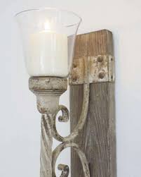 Wall Candle Sconce Cream Distressed