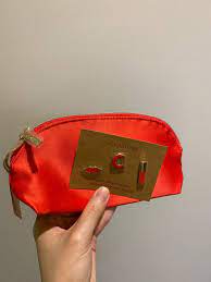 clarins makeup pouch red women s