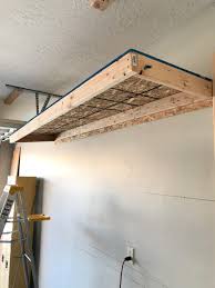 suspended garage shelves organize and