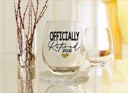 Officially Retired Wine Glass
