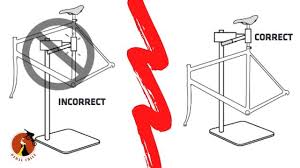 cl a mountain bike into repair stand