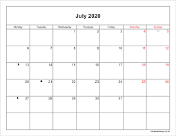 July 2020 Printable Calendar Pdf Free Monthly Template