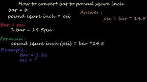 How To Convert Bar To Psi Pressure Converter