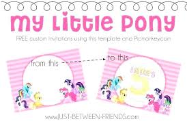 Kids Printable Birthday Cards My Little Pony Card Party Invitation