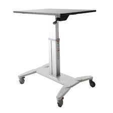 mobile standing desk sit stand cart